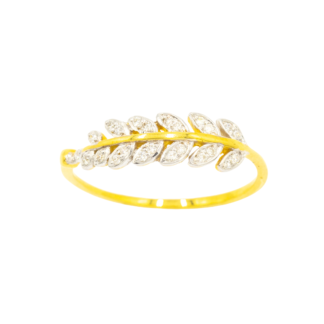 แหวนใบมะกอกเรียง ก้านเรียบ