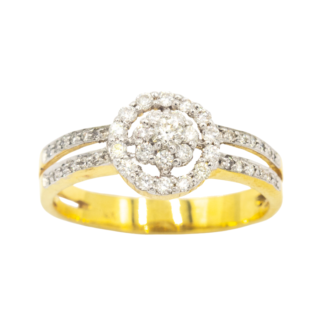 แหวนเพชรล้อม ก้านเพชรคู่