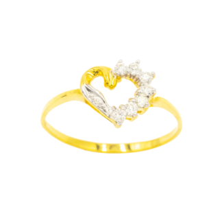 แหวนหัวใจ ฝังเพชรครึ่งดวง