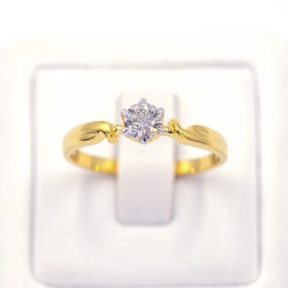 แหวนชูเม็ดเดี่ยว ก้านคลื่นเบาๆ