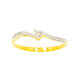 แหวนเพชรหัวใจ ก้านบิด บ่าเพชร