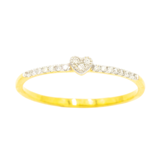 แหวนหัวใจเล็ก ฝังเพชรบ่าข้าง