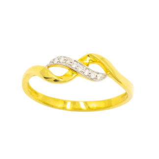 แหวนคลื่น ฝังเพชรเป็นเส้น