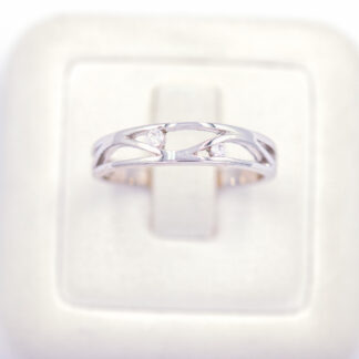 แหวนเงินใยแมงมุม สองเม็ด เงินแท้92.5% เพชร CZ LKM634