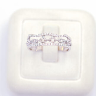 แหวนเงินโซ่ แถว เงินแท้92.5% เพชร CZ LKM827