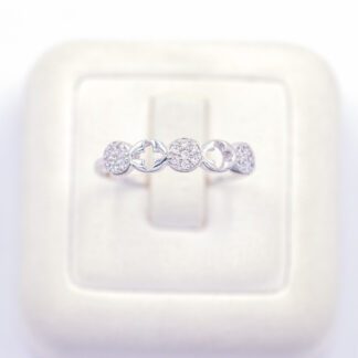 แหวนเงินกระจุก สลับดอก เงินแท้92.5% เพชร CZ LKM672