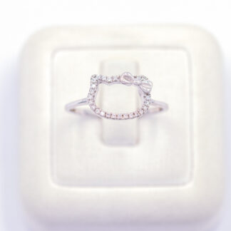 แหวนเงินคิตตี้รอบๆ เงินแท้92.5% เพชร CZ LKM703