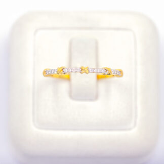 แหวนเงินแถวสลับกากบาท เงินแท้92.5% เพชร CZ 1LK010