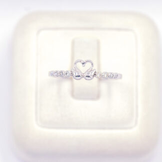 แหวนเงินหงส์คู่ เสริมก้าน เงินแท้92.5% เพชร CZ LKM615