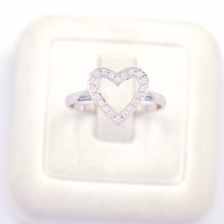 แหวนเงินหัวใจเพชร เงินแท้92.5% เพชร CZ LKM715