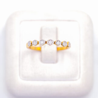 แหวนเงินแถวหกเหลี่ยม เงินแท้92.5% เพชร CZ LKM765