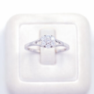 แหวนเงินกระจุกก้านคู่ เงินแท้92.5% เพชร CZ LKM694