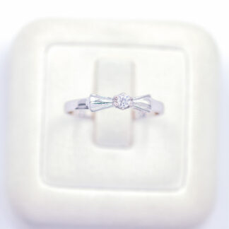 แหวนเงินโบว์เม็ดเดี่ยว เงินแท้92.5% เพชร CZ LSD717