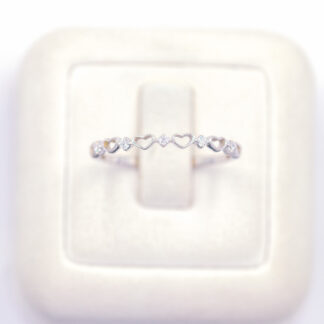 แหวนเงินหัวใจ สลับเพชร เงินแท้92.5% เพชร CZ LKM897