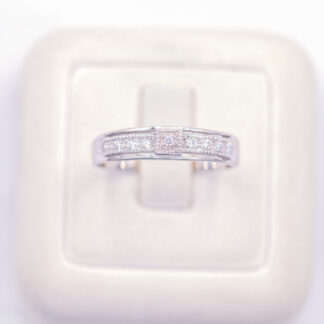 แหวนเงินเม็ดเดี่ยว บ่าเพชร เงินแท้92.5% เพชร CZ LKM668