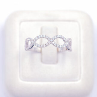 แหวนเงินไขว้กัน เงินแท้92.5% เพชร CZ LKS313