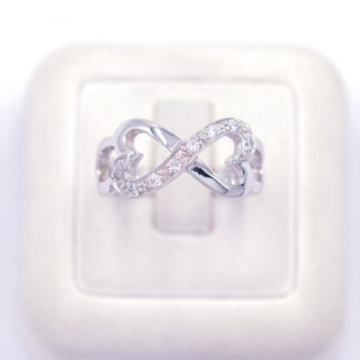 แหวนเงินหัวใจคู่ อินฟินิตี้ เงินแท้92.5% เพชร CZ LKM627