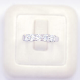 แหวนเงินแถว 5 เม็ด เงินแท้92.5% เพชร CZ LKM781