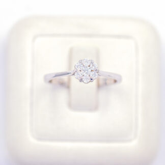 แหวนเงินกระจุกก้านอิตาลี เงินแท้92.5% เพชร CZ LKM758