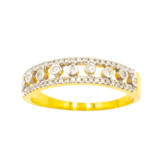 แหวนเพชรสลับ ประกบแถวเพชร