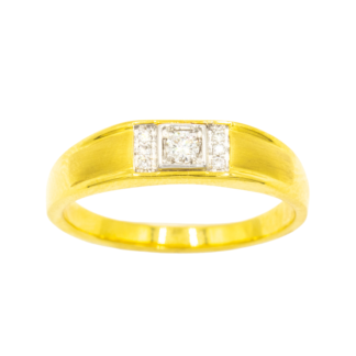 แหวนเม็ดกลาง บ่าข้างเพชร