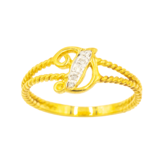 แหวนตัวอักษรตัว D ตัวเขียน ก้านไข่ปลา