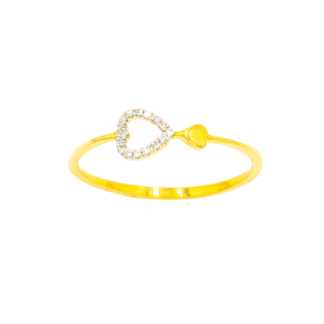 แหวนหัวใจฝังเพชรรอบ