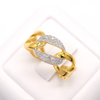 แหวนเลท ฝังเพชร 1 ข้อ โซ่