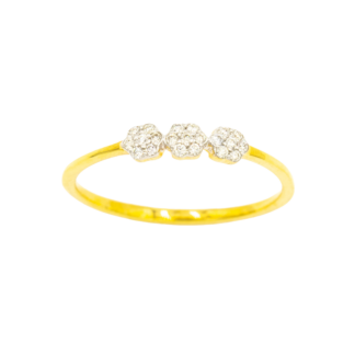 แหวนกระจุก ดอกไม้ 3 ดอก ME837