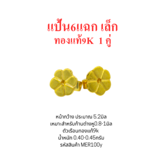 แป้นต่างหู6แฉกเล็ก 1คู่